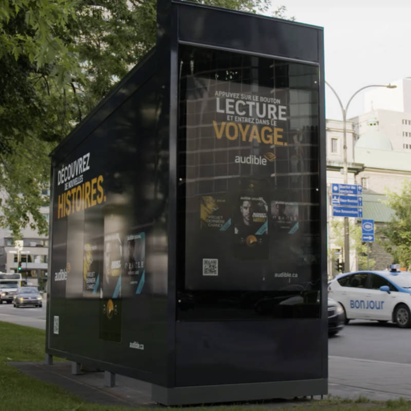 Audible bus shelter preview