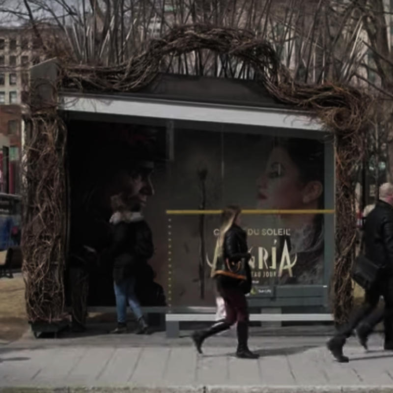 Cirque du Soleil bus shelter